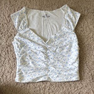 Hollister White Floral Top